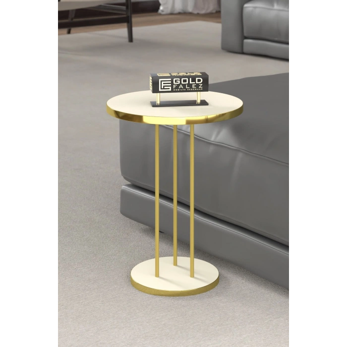 Gold Terra Sehpa Seti Krem Bej 4lü