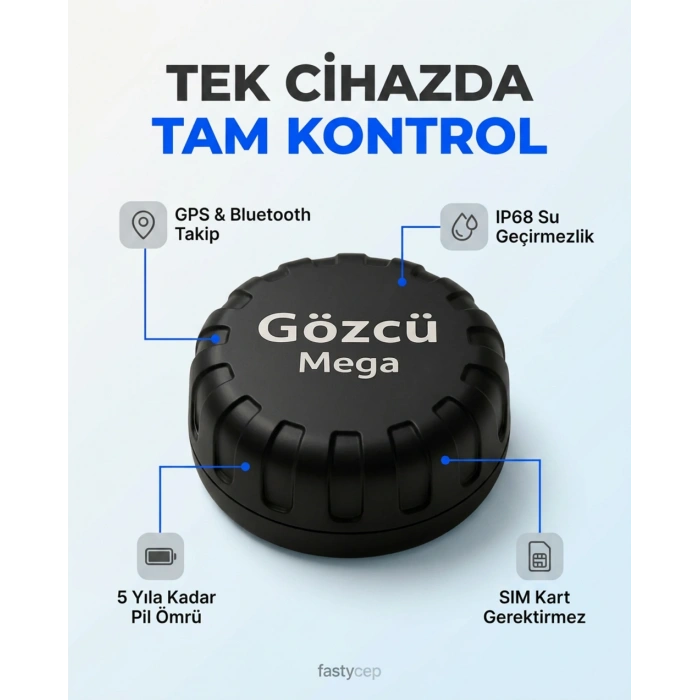 Gözcü Mega (SIM Kart gerektirmez, IP68, 5 Yıl Pil)