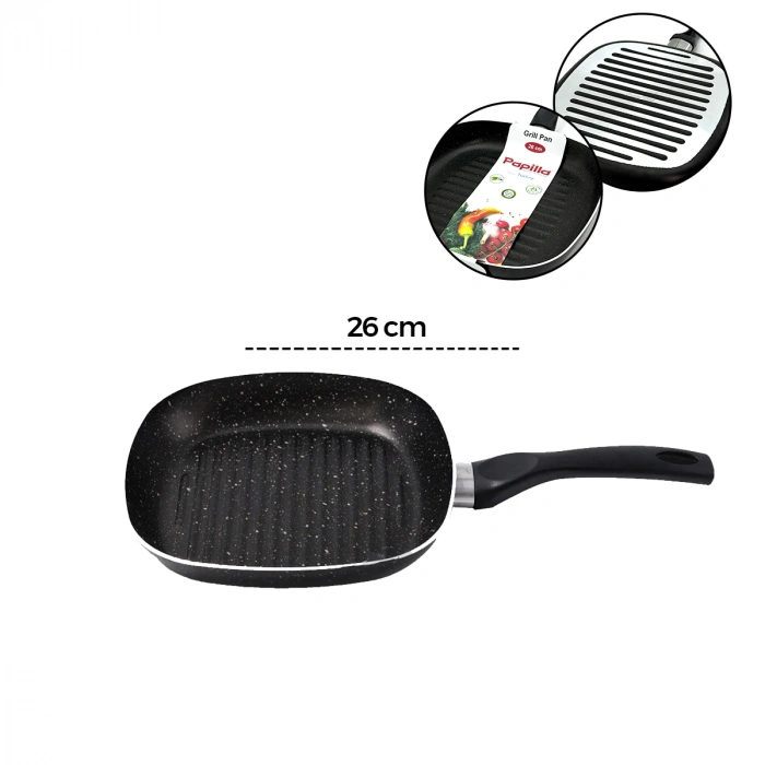 Granit Kaplamalı Tek Saplı Grill Tava