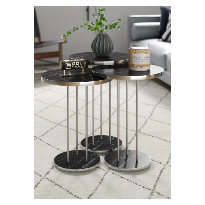 Gümüş Terra Zigon Bendir Siyah 3lü