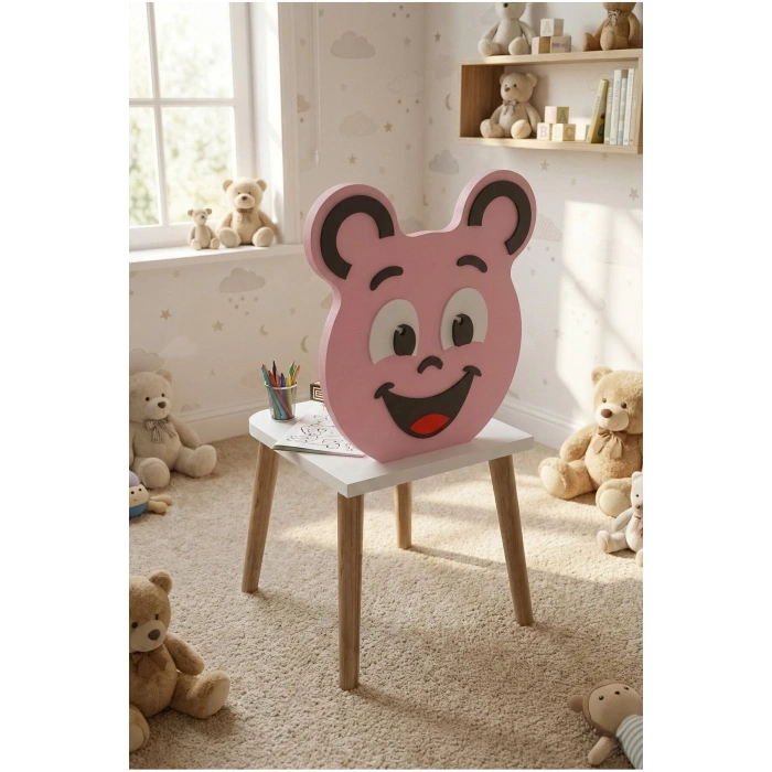 Happy Face Masa Sandalye Seti Pembe