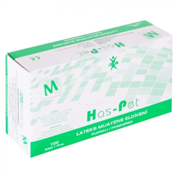 Haspet - Lateks Pudralı Muayene Eldiveni