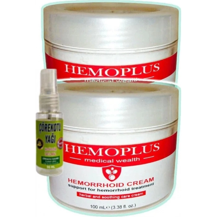 Hemoplus 2X100 ml Bakım Kremi + 30 ml Çörek Otu Yağı ile