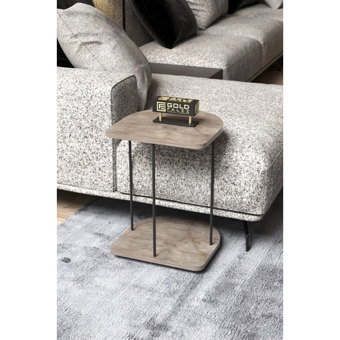 Hnd Tekerlekli Oval Sehpa Gordion Gri