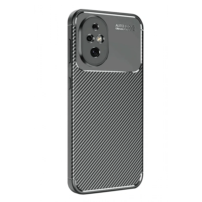 Honor 200 Uyumlu Kılıf Auto Focus Karbon Kapak - Siyah