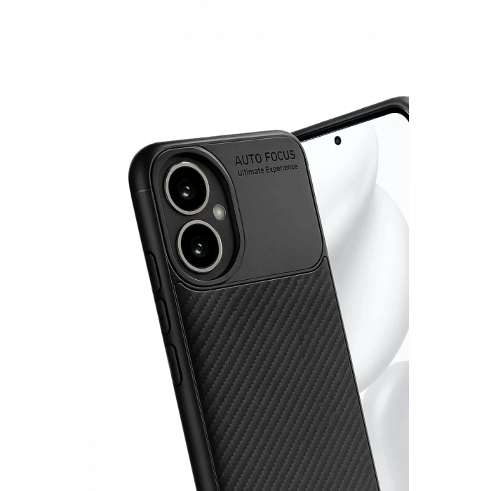 Honor 400 Uyumlu Kılıf Auto Focus Karbon Kapak - Siyah