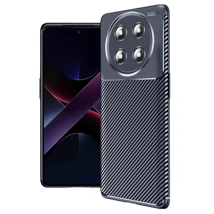 Honor Magic 7 Lite Uyumlu Kılıf Auto Focus Karbon Kapak - Lacivert