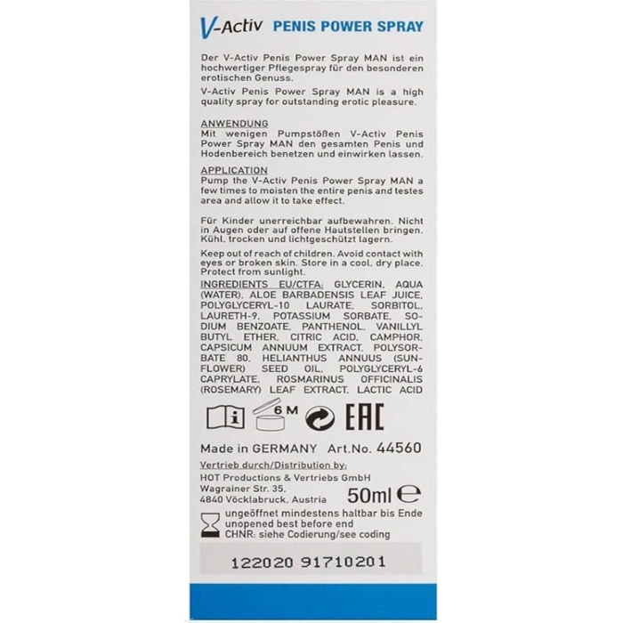 Hot V-Activ For Men Erkeklere Özel Bakım Spreyi 50ML