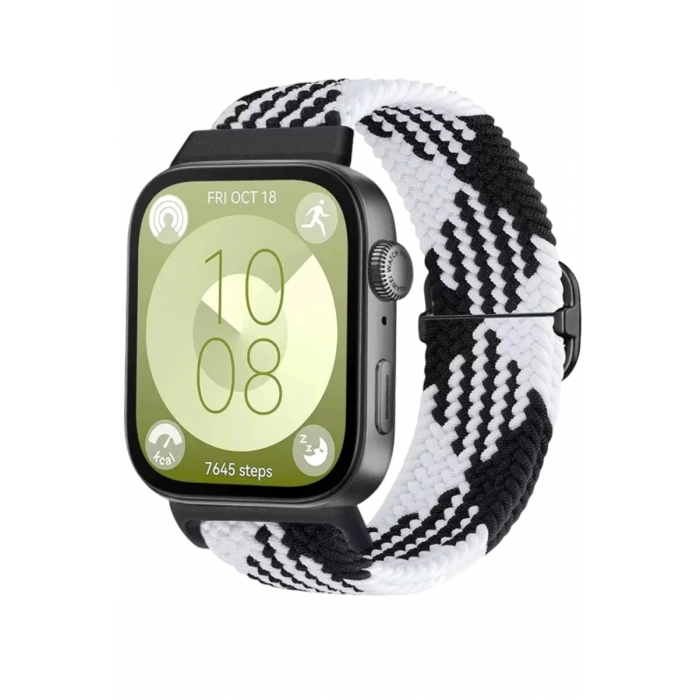 Huawei Fit 4 Star Kordon - Siyah-Beyaz