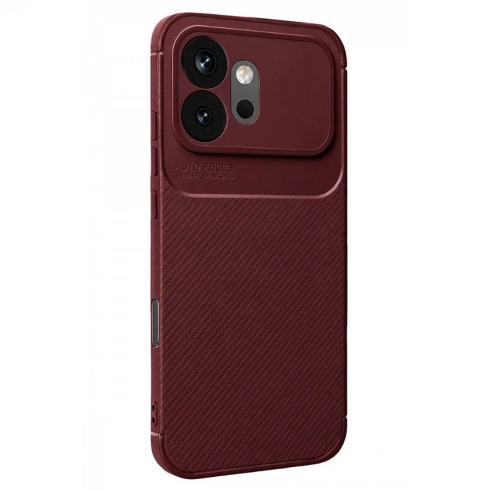 Huawei Honor 600 Auto Focus Karbon Kapak - Bordo