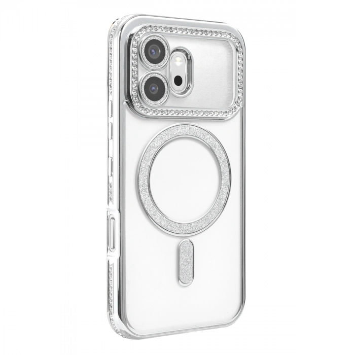 Huawei Honor 600 Joke Simli Magneticsafe Kılıf - Gümüş