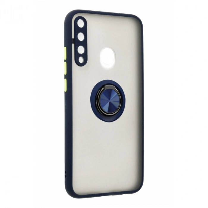 Huawei P40 Lite E Montreal Yüzüklü Silikon Kapak - Lacivert