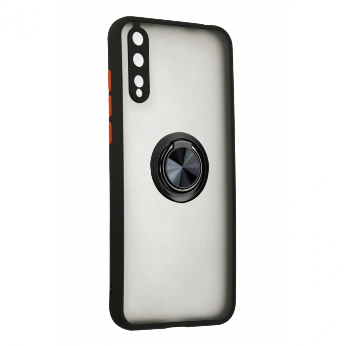 Huawei P40 Lite E Montreal Yüzüklü Silikon Kapak - Siyah