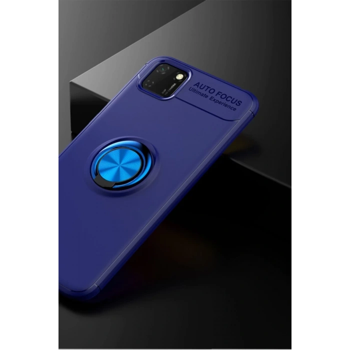 Huawei Y5P Uyumlu Kılıf Range Yüzüklü Silikon - Mavi