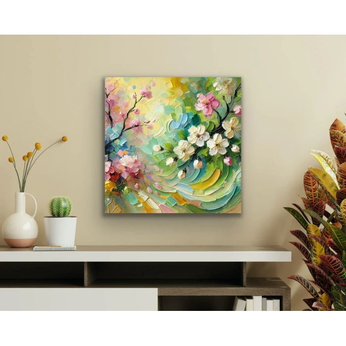 İlkbahar Mevsimi Kanvas Tablo 60x60cm
