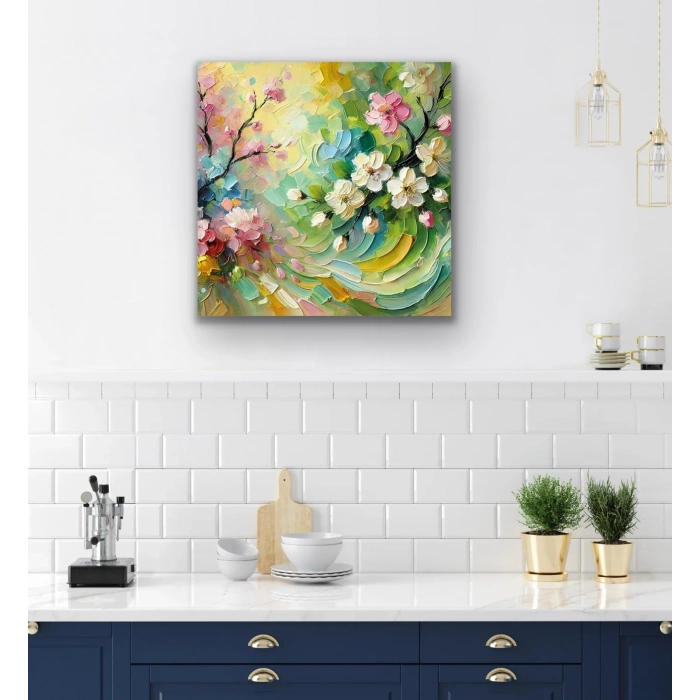 İlkbahar Mevsimi Kanvas Tablo 60x60cm