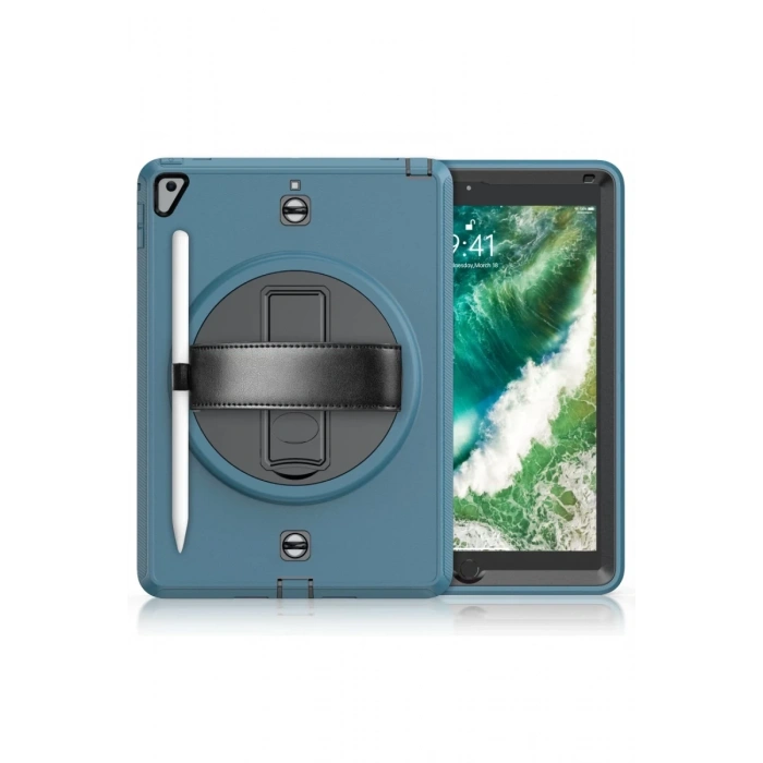 Apple iPad 5 Air 9.7 Kılıf Strap-C Otterbox Tablet Kapak - Mavi
