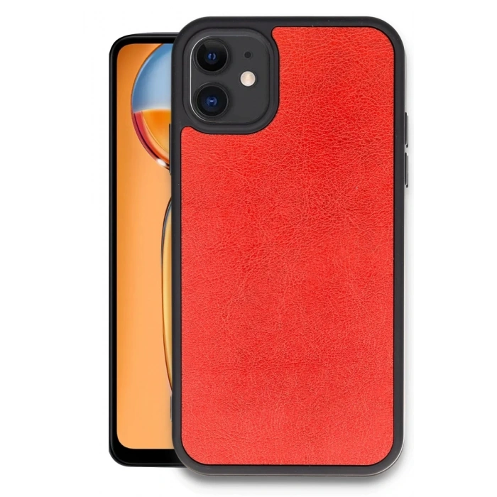 Apple iPhone 11 Kılıf Aras Deri Kapak - Kırmızı