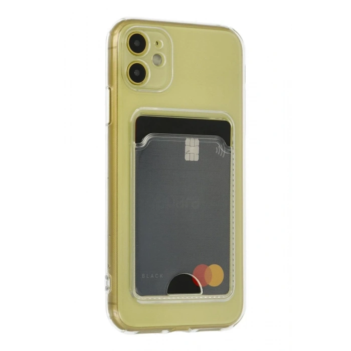 Apple iPhone 11 Kılıf Kart Şeffaf Silikon - Şeffaf