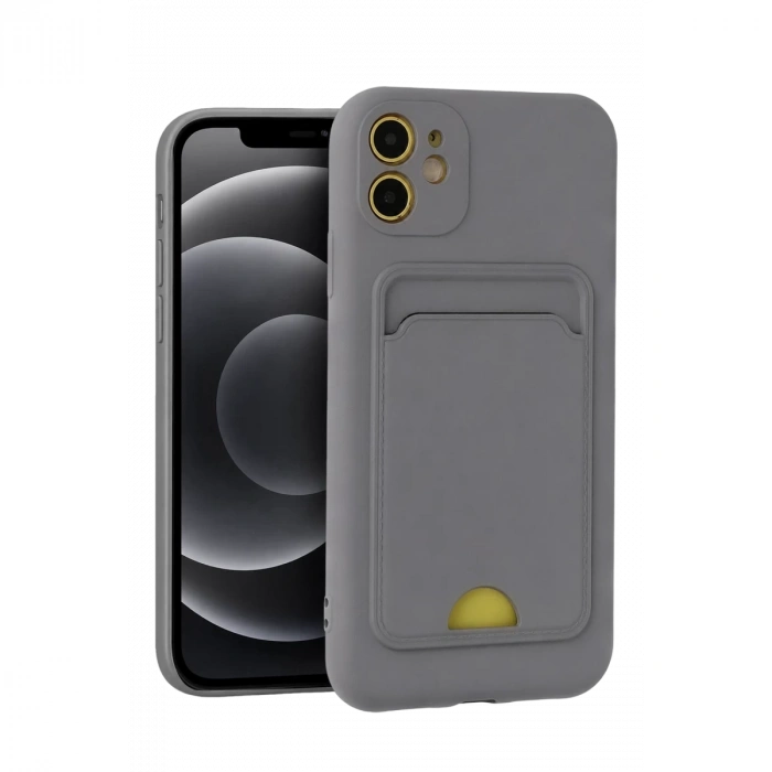 Apple iPhone 11 Kılıf Kelvin Kartvizitli Silikon - Gri