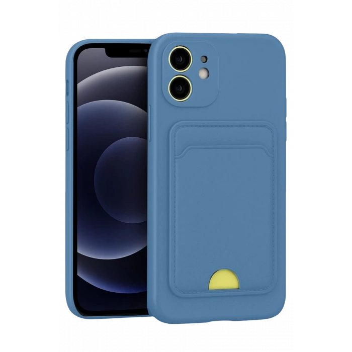 Apple iPhone 11 Kılıf Kelvin Kartvizitli Silikon - Mavi