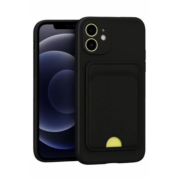 Apple iPhone 11 Kılıf Kelvin Kartvizitli Silikon - Siyah