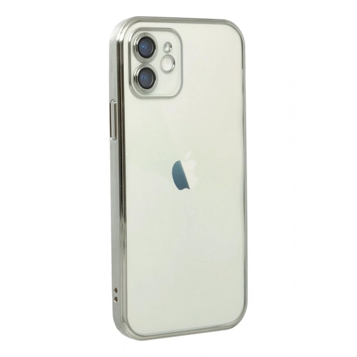 Apple iPhone 11 Kılıf Lensli Silikon - Gümüş