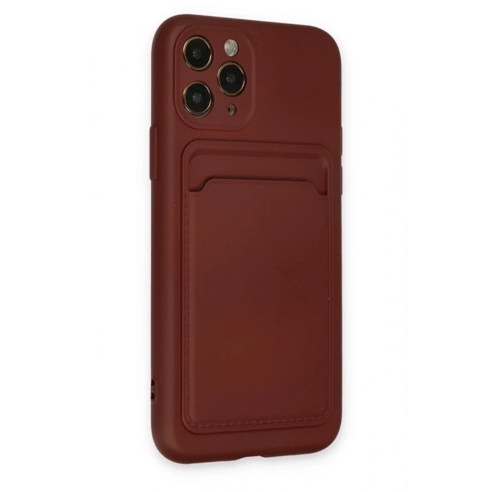 Apple iPhone 11 Pro Kılıf Kelvin Kartvizitli Silikon - Bordo