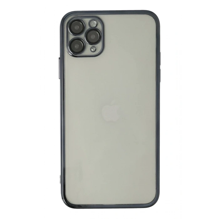 Apple iPhone 11 Pro Max Kılıf Lensli Silikon - Siyah