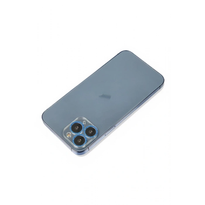 Apple iPhone 11 Pro Shine Kamera Lens Koruma Cam - Mavi