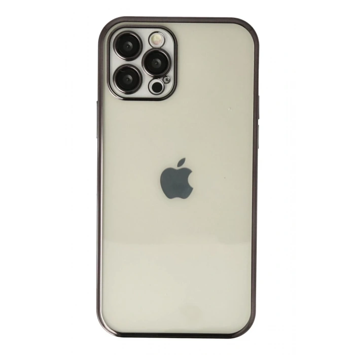 Apple iPhone 12 Pro Kılıf Lensli Silikon - Siyah