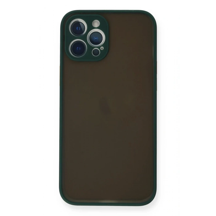 Apple iPhone 12 Pro Max Kılıf Montreal Silikon Kapak - Yeşil
