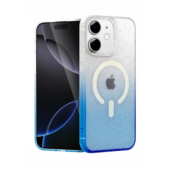 Apple iPhone 12 Pummel Shiny Magsafe Kapak - Mavi