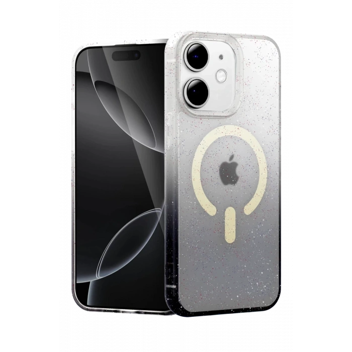 Apple iPhone 12 Pummel Shiny Magsafe Kapak - Siyah
