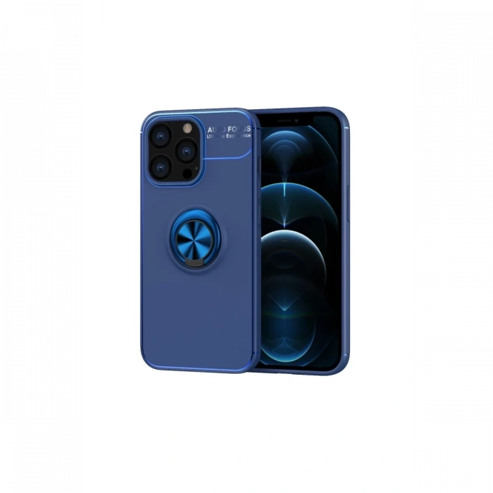 Apple iPhone 13 Pro Kılıf Range Yüzüklü Silikon - Mavi