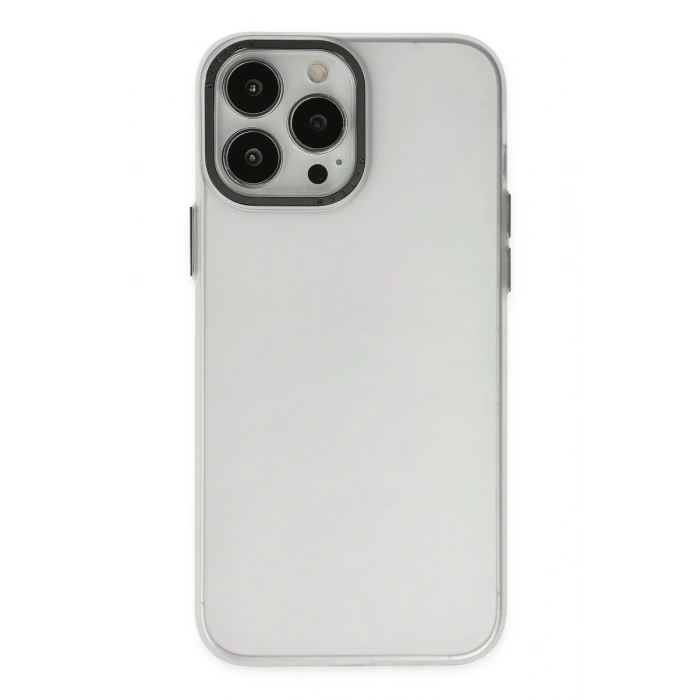 Apple iPhone 13 Pro Max Kılıf Modos Metal Kapak - Şeffaf