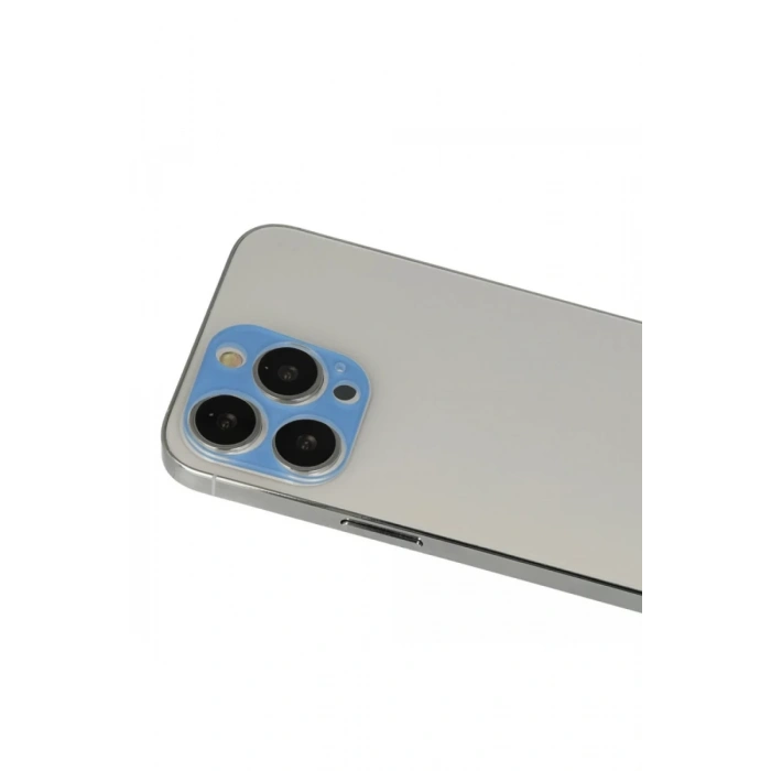 Apple iPhone 13 Pro Max Rainbow Kamera Lens Koruma Cam - Mavi