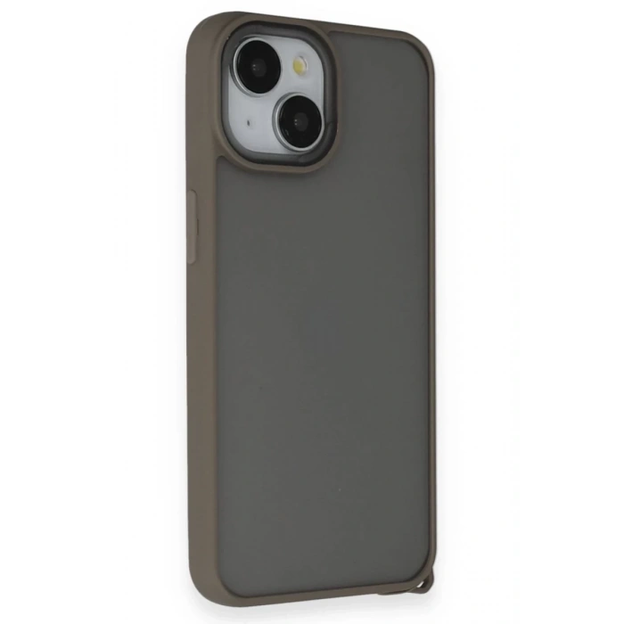 Apple iPhone 14 Kılıf Elegant Kapak - Titan Gri