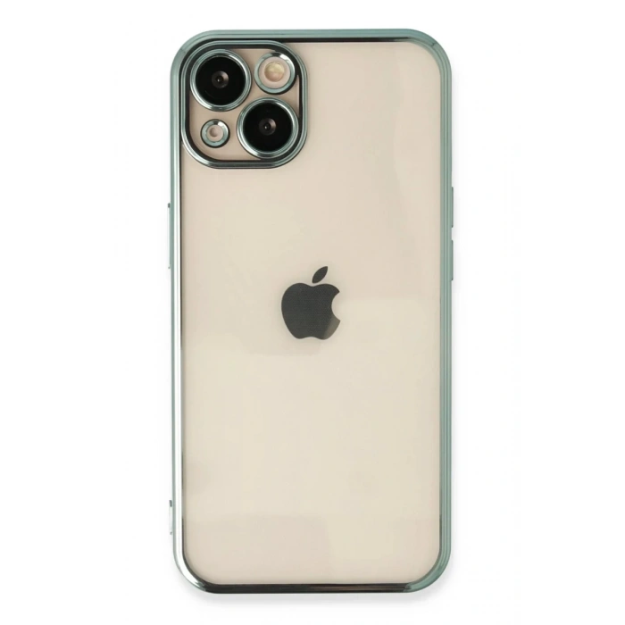 Apple iPhone 14 Kılıf Lensli Silikon - Yeşil