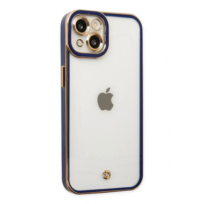 Apple iPhone 14 Plus Kılıf Liva Lens Silikon - Mavi