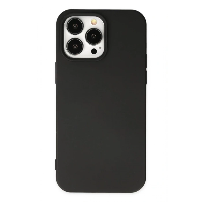 Apple iPhone 14 Pro Kılıf Nano içi Kadife Silikon - Siyah