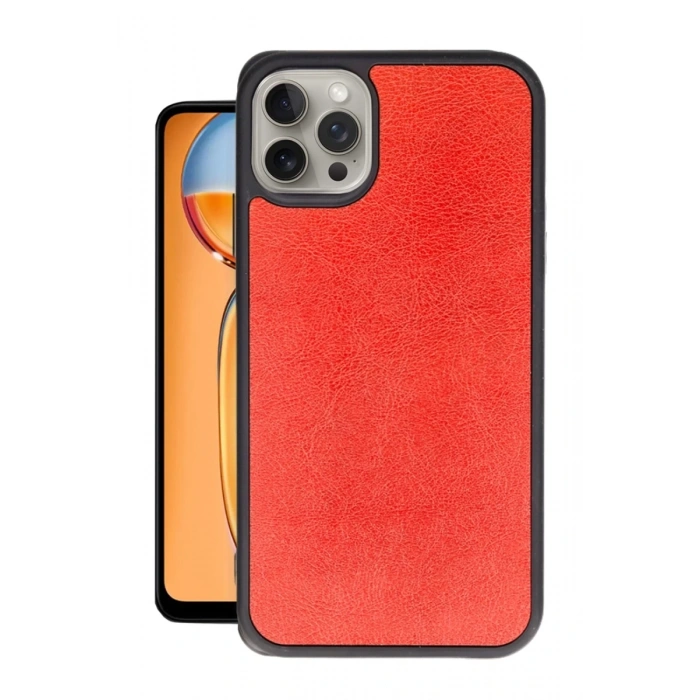Apple iPhone 14 Pro Max Kılıf Aras Deri Kapak - Kırmızı