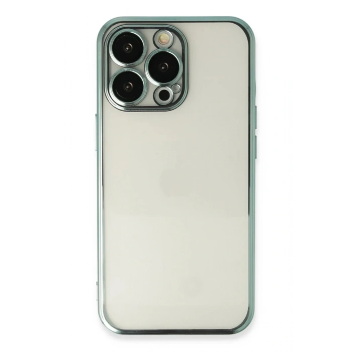 Apple iPhone 14 Pro Max Kılıf Lensli Silikon - Yeşil