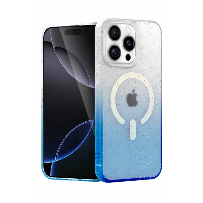 Apple iPhone 14 Pro Max Pummel Shiny Magsafe Kapak - Mavi