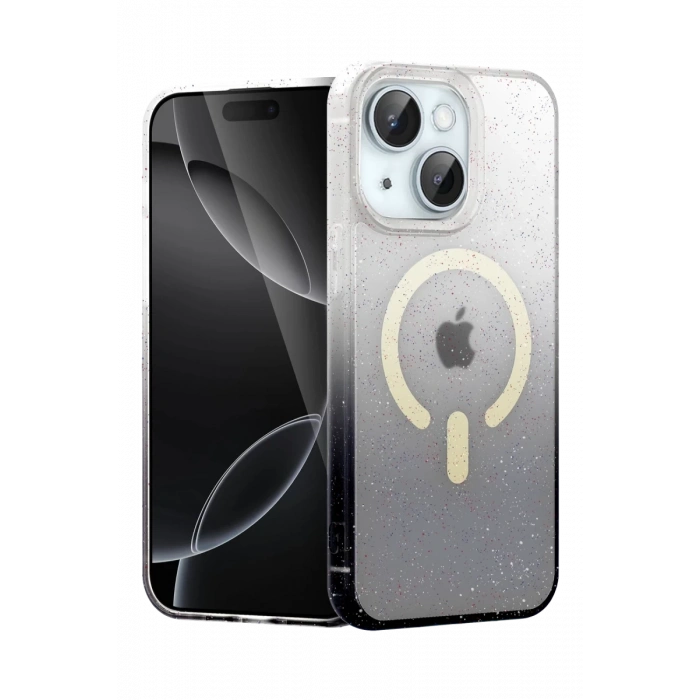 Apple iPhone 14 Pummel Shiny Magsafe Kapak - Siyah