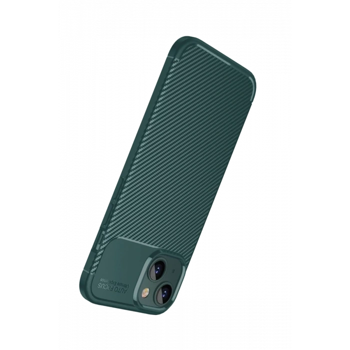 Apple iPhone 15 Kılıf Auto Focus Karbon Kapak - Yeşil