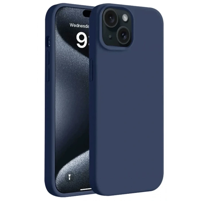 Apple iPhone 15 Plus Kılıf First Silikon - Lacivert