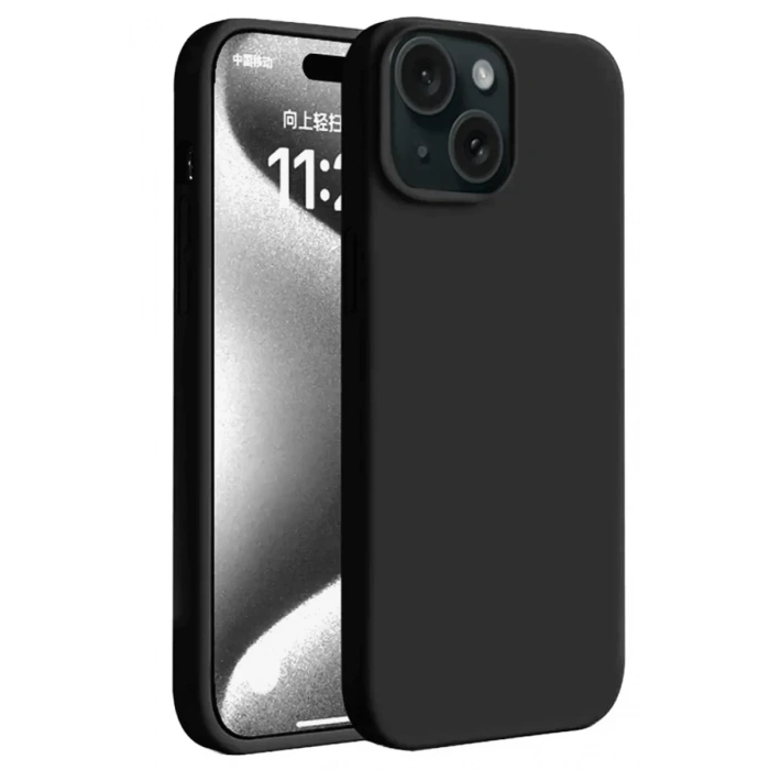 Apple iPhone 15 Plus Kılıf First Silikon - Siyah