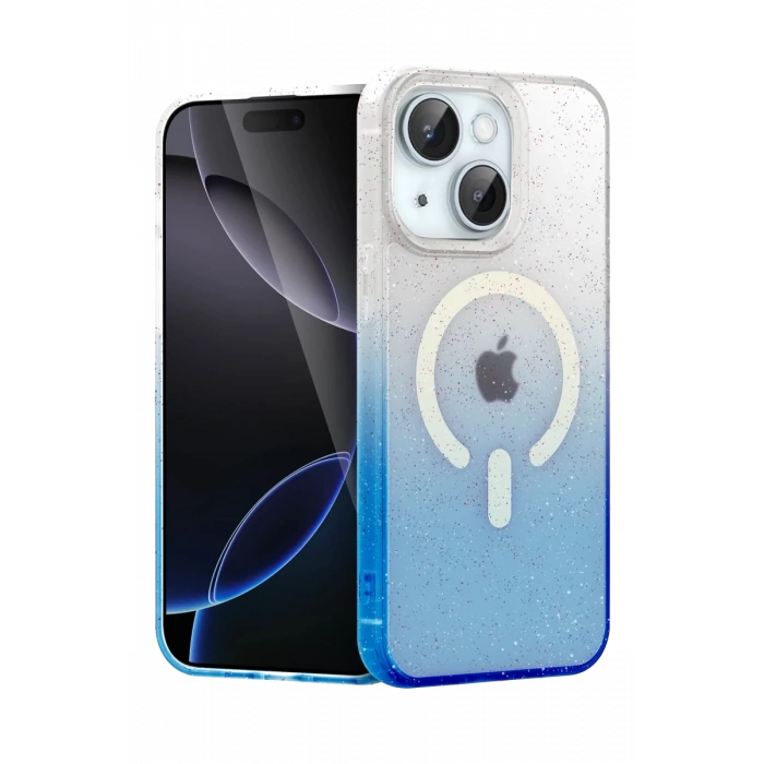 Apple iPhone 15 Plus Pummel Shiny Magsafe Kapak - Mavi