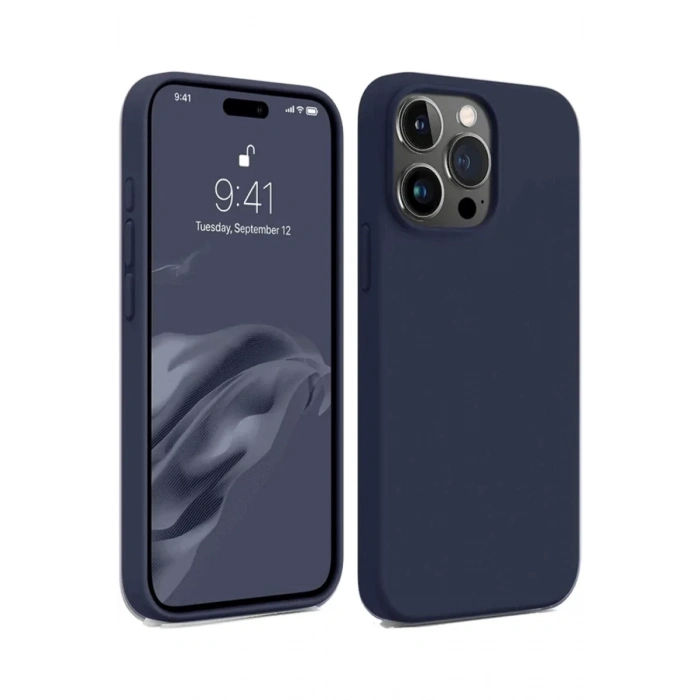 Apple iPhone 15 Pro Kılıf First Silikon - Lacivert